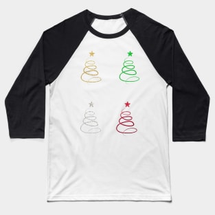 Minimalistic Faux Glitter Star Christmas Tree Pack Baseball T-Shirt